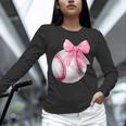 Cute Coquette Baseball Pink Bow Player & Fan Girls Unisex Long Sleeve T-Shirt Cute Coquette Baseball Pink Bow Player & Fan Girls Unisex Long Sleeve T-Shirt
