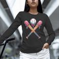 Dripping Pink Baseball Crossed Bats Summer Unisex Long Sleeve T-Shirt Dripping Pink Baseball Crossed Bats Summer Unisex Long Sleeve T-Shirt