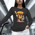 Drippy Pizza Baseball Slice Cartoon Sports Food Unisex Long Sleeve T-Shirt