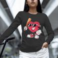 Heart Play Baseball Valentine's Day Teens Boys Girls Kids Unisex Long Sleeve T-Shirt