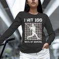 I Hit 100 Days Of School Baseball Player 100th Day Boys Kids Unisex Long Sleeve T-Shirt