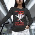Hit Hard Run Fast Turn Left Baseball Player Unisex Long Sleeve T-Shirt