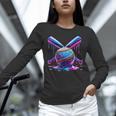 Neon Dripping Baseball And Bats Colorful Sports Art Unisex Long Sleeve T-Shirt Neon Dripping Baseball And Bats Colorful Sports Art Unisex Long Sleeve T-Shirt