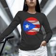 Puerto Rico Baseball Flag Boricua Beisbol Fan Gear Unisex Long Sleeve T-Shirt