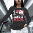 Retro 100 Days Of School Baseball Teacher Student 100 Days Unisex Long Sleeve T-Shirt