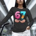 Six Seven 6-7 Baseball Ice Cream Drip 67 Meme Hands Unisex Long Sleeve T-Shirt Six Seven 6-7 Baseball Ice Cream Drip 67 Meme Hands Unisex Long Sleeve T-Shirt