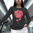 Sporty Rose Graphic With Baseball And Rugby Ball Petals Unisex Long Sleeve T-Shirt
