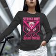 Strike Out Breast Cancer Baseball Ice Cream Drip Unisex Long Sleeve T-Shirt