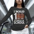 I Tackled 100 Days Of School Baseball Player Kids Teacher Unisex Long Sleeve T-Shirt I Tackled 100 Days Of School Baseball Player Kids Teacher Unisex Long Sleeve T-Shirt