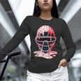 Valentine Baseball Catcher Mask Ice Cream Drip Tee For Boys Unisex Long Sleeve T-Shirt