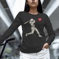Valentines Day Baseball Batter Silhouette Heart Men Boy Kids Unisex Long Sleeve T-Shirt