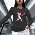 Valentines Day Baseball Batter Silhouette Heart For Men Boys Unisex Long Sleeve T-Shirt