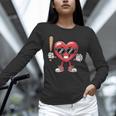 Valentines Day Heart Playing Baseball Boys Men Kids Girls Unisex Long Sleeve T-Shirt
