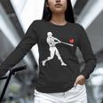 Valentines US Baseball Player Silhouette Heart Unisex Long Sleeve T-Shirt