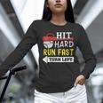 Women's Hit Hard Run Fast Turn Left Baseball Quote Fan Coach Unisex Long Sleeve T-Shirt Women's Hit Hard Run Fast Turn Left Baseball Quote Fan Coach Unisex Long Sleeve T-Shirt
