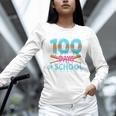 100 Days Of School Drip Ice Cream Baseball For Teacher Kids Premium Tri-Blend Unisex Long Sleeve T-Shirt