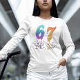 67 Meme Baseball Kids Girls Humor Number 6 7 Unisex Long Sleeve T-Shirt