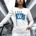 Fly The W Chicago Baseball Winning Flag Distressed Premium Tri-Blend Unisex Long Sleeve T-Shirt Fly The W Chicago Baseball Winning Flag Distressed Premium Tri-Blend Unisex Long Sleeve T-Shirt