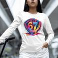 Gen Alpha Slang Ice Cream Drip Six Seven 67 Baseball Catcher Unisex Long Sleeve T-Shirt Gen Alpha Slang Ice Cream Drip Six Seven 67 Baseball Catcher Unisex Long Sleeve T-Shirt