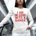 I Am In Love With A Gamer Cute Valentines Day Gamer Couple Raglan Baseball Tee Unisex Long Sleeve T-Shirt