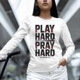 Play Hard Pray Hard Youth Boy Christian Baseball Jesus Unisex Long Sleeve T-Shirt Play Hard Pray Hard Youth Boy Christian Baseball Jesus Unisex Long Sleeve T-Shirt