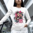 Punk Girl With Anger Kanji And Baseball Bat Unisex Long Sleeve T-Shirt
