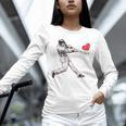 Valentines Baseball Batter Heart Player Silhouette Premium Tri-Blend Unisex Long Sleeve T-Shirt