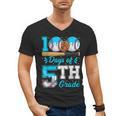 100 Days Of 5th Grade Baseball 100th Day Of School Boys Kids Men's V-Neck T-Shirt