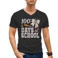 100 Days Of School Baseball 100th Day Of School Coquette Bow Men's V-Neck T-Shirt