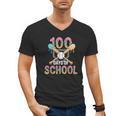 100 Days Of School Baseball 100th Day Of School Men's V-Neck T-Shirt 100 Days Of School Baseball 100th Day Of School Men's V-Neck T-Shirt