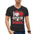 100 Days Of School Baseball Boys Kids Students Men's V-Neck T-Shirt 100 Days Of School Baseball Boys Kids Students Men's V-Neck T-Shirt