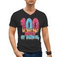 100 Days Of School Baseball Drip 100th Day Of School Men's V-Neck T-Shirt 100 Days Of School Baseball Drip 100th Day Of School Men's V-Neck T-Shirt