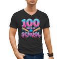 100 Days Of School Baseball Dripping Ice Cream 100th Day Men's V-Neck T-Shirt 100 Days Of School Baseball Dripping Ice Cream 100th Day Men's V-Neck T-Shirt