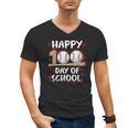 100 Days Of School Baseball Theme Kids Teens Boys 100th Day Men's V-Neck T-Shirt 100 Days Of School Baseball Theme Kids Teens Boys 100th Day Men's V-Neck T-Shirt