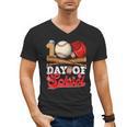 100 Days Of School Baseball Player Sports Game Teacher Kid Men's V-Neck T-Shirt