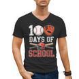 100 Days Of School Baseball Player Teacher Student Men's V-Neck T-Shirt 100 Days Of School Baseball Player Teacher Student Men's V-Neck T-Shirt
