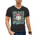 100 Days Of School Drip Baseball 100th Day Baseball School Men's V-Neck T-Shirt 100 Days Of School Drip Baseball 100th Day Baseball School Men's V-Neck T-Shirt