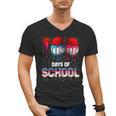 100 Days Of School Dripping Baseball 100th Day Teacher Boy Men's V-Neck T-Shirt 100 Days Of School Dripping Baseball 100th Day Teacher Boy Men's V-Neck T-Shirt
