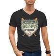 100 Days Of School Home Plate Camo Baseball Dripping Boys Men's V-Neck T-Shirt