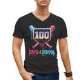 100 Days Of School Ice Cream Drip Baseball 100 Days Smarter Men's V-Neck T-Shirt 100 Days Of School Ice Cream Drip Baseball 100 Days Smarter Men's V-Neck T-Shirt