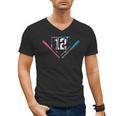 12th Birthday Baseball Ice Cream Drip 12 Years Old Boy Kids Men's V-Neck T-Shirt