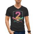 2nd Birthday Baseball Bat Ice-Cream Drip 2yrs Old Boys Kids Men's V-Neck T-Shirt