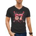 6 7 Melting Number Arrow Baseball Drip Valentine's Day Men's V-Neck T-Shirt 6 7 Melting Number Arrow Baseball Drip Valentine's Day Men's V-Neck T-Shirt