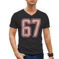 6 7 Number 67 Baseball Meme Tee For Women Men's V-Neck T-Shirt