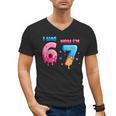 I Was 6 Now I'm 7 Birthday Baseball Drip For Boys Kid Men's V-Neck T-Shirt I Was 6 Now I'm 7 Birthday Baseball Drip For Boys Kid Men's V-Neck T-Shirt