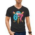 67 Baseball Ice Cream Drip Player Men's V-Neck T-Shirt