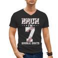 7th Birthday Baseball Bruh I'm 7 Double Digits 7 Years Old Men's V-Neck T-Shirt 7th Birthday Baseball Bruh I'm 7 Double Digits 7 Years Old Men's V-Neck T-Shirt