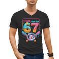7th Birthday Boys I Was 6 Now I'm 7 Baseball Ice Cream Drip Men's V-Neck T-Shirt 7th Birthday Boys I Was 6 Now I'm 7 Baseball Ice Cream Drip Men's V-Neck T-Shirt