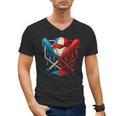 American Baseball Drip Graffiti Ball And Bat Men's V-Neck T-Shirt American Baseball Drip Graffiti Ball And Bat Men's V-Neck T-Shirt