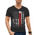 American Flag Baseball Team Baseball Player Baseball Men's V-Neck T-Shirt